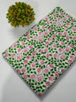 White Floral Sanganeri Hand Block Print Cotton Fabric From Tulsi Prints