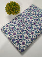 White Floral Sanganeri Hand Block Print Cotton Fabric From Tulsi Prints