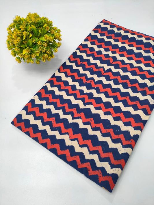 Napthol Bagru Hand Block Pure Cotton Fabric