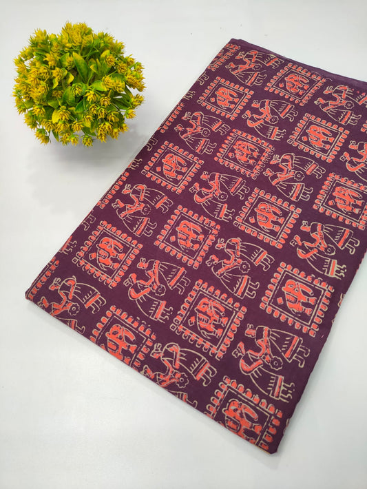 Napthol Bagru Hand Block Pure Cotton Fabric