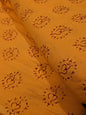Mustard Yellow Om Motif Sanganeri Block Print Cotton Fabric From Tulsi Prints