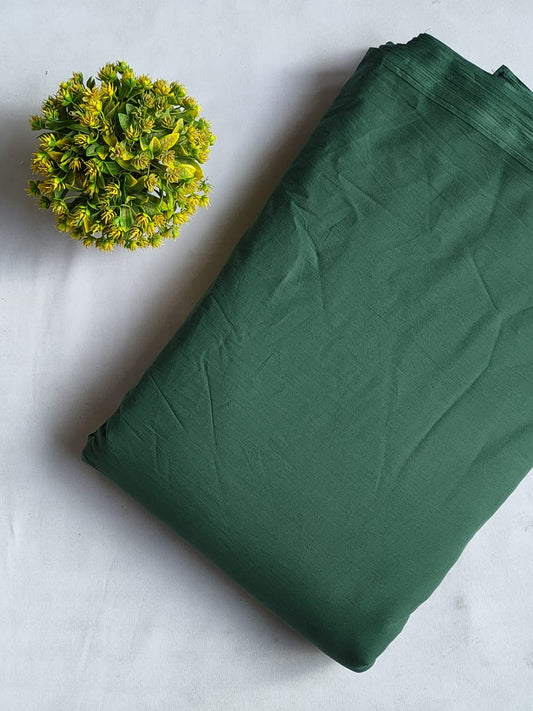 Deep Green Plain Dye Solid Pure Cotton Fabric From Tulsi Prints