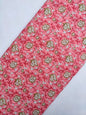 Pink Floral Vine Screen Print Pure Cotton Fabric From Tulsi Prints
