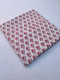 Pink Floral Buti Print White Base Hand Block Pure Cotton Fabric - JBRS631