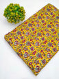 Yellow Floral Vine Screen Print Pure Cotton Fabric From Tulsi Prints