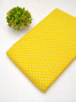 Yellow polka dot screen print cotton fabric Jaipur