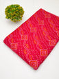 Red geometric pattern screen print cotton fabric