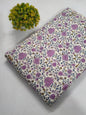 Cream Floral Screen Print Pure Cotton Fabric From Tulsi Prints