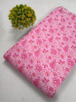 Pink Floral Screen Print Pure Cotton Fabric From Tulsi Prints