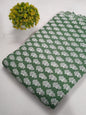 Green Floral Screen Print Pure Cotton Fabric From Tulsi Prints