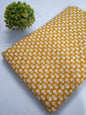 Mustard Yellow Floral Screen Print Pure Cotton Fabric From Tulsi Prints