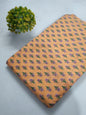 Orange Floral Screen Print Pure Cotton Fabric From Tulsi Prints