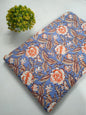 Blue Floral Screen Print Pure Cotton Fabric From Tulsi Prints