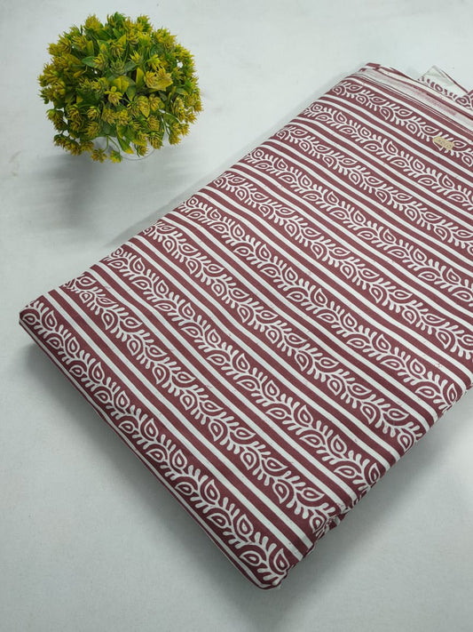 Maroon Geometric Screen Print Pure Cotton Fabric From Tulsi Prints