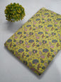 Yellow Floral Screen Print Pure Cotton Fabric From Tulsi Prints