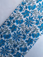White And Blue Floral Vine Jaipuri Hand Block Print Pure Cotton Fabric From Tulsi Prints