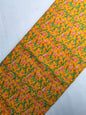Yellow Floral Screen Print Pure Cotton Fabric From Tulsi Prints