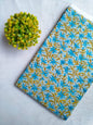 Sky Blue Floral Sanganeri Hand Block Print Cotton Fabric From Tulsi Prints