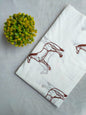 White Horse Sanganeri Block Print Pure Cotton Fabric From Tulsi Prints
