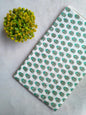 White Floral Sanganeri Block Print Pure Cotton Fabric From Tulsi Prints