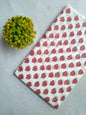 Red Leaf Sanganeri Block Print Pure Cotton Fabric From Tulsi Prints