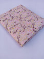 Light Beige Scroll Pattern Hand Block Printed Pure Cotton Fabric - JBR72