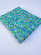 Sea Green with Blue Florals Pure Cotton Hand Block Printed Fabric - JBR63
