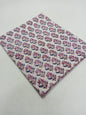Purple & Blue White Base Buti Pure Cotton Hand Block Printed Fabric - JBR50