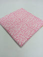 Pink Paisley Pattern Hand Block Printed Pure Cotton Fabric - JBR13