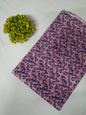 Purple Floral Sanganeri Hand Block Print Pure Cotton Fabric From Tulsi Prints