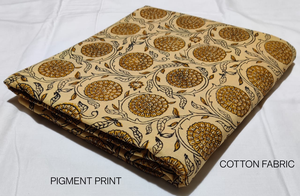 Bagru Pure Cotton Hand Block Printed Fabric - JBRBK20