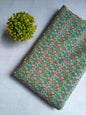 Green and Pink Geometric Screen Print Pure Cotton Fabric From Tulsi Prints