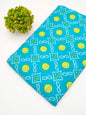 Turquoise Geometric Screen Print Pure Cotton Fabric From Tulsi Prints