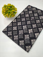 black and white hand block cotton fabric