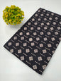 black and white hand block cotton fabric