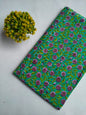 Green Floral Vine Sanganeri Print Pure Cotton Fabric From Tulsi Prints