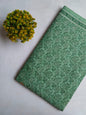 Mint Green Floral Vine Screen Print Pure Cotton Fabric From Tulsi Prints
