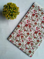 White Floral Sanganeri Hand Block Print Cotton Fabric From Tulsi Prints