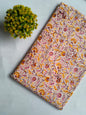Pink Floral Sanganeri Hand Block Print Cotton Fabric From Tulsi Prints