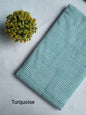 Turquoise Striped Jaipuri Block Print Cotton Fabric From Tulsi Prints