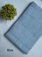 Blue Striped Sanganeri Block Print Pure Cotton Fabric From Tulsi Prints