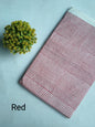 Red Striped Jaipuri Block Print Cotton Fabric From Tulsi Prints