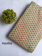 Mint Green Floral Sprig Screen Print Pure Cotton Fabric From Tulsi Prints