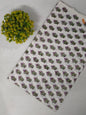White Floral Sanganeri Hand Block Print Cotton Fabric From Tulsi Prints