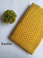 Mustard Yellow Small Buti Screen Print Pure Cotton Fabric From Tulsi Prints