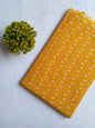 Mustard Yellow Small Floral Buti Screen Print Pure Cotton Fabric From Tulsi Prints