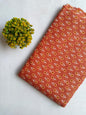 Rust Orange Small Buti Screen Print Pure Cotton Fabric From Tulsi Prints