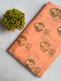 Peach Character Sanganeri Block Print Pure Cotton Fabric From Tulsi Prints