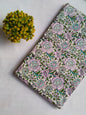 White Floral Sanganeri Hand Block Print Cotton Fabric From Tulsi Prints