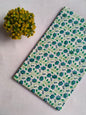 White Blue Floral Sanganeri Hand Block Print Cotton Fabric From Tulsi Prints